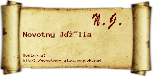 Novotny Júlia névjegykártya